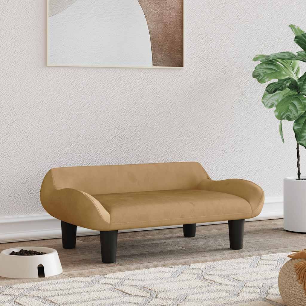 Lettino per Cani Marrone 70x40x24 cm in Velluto vidaXL