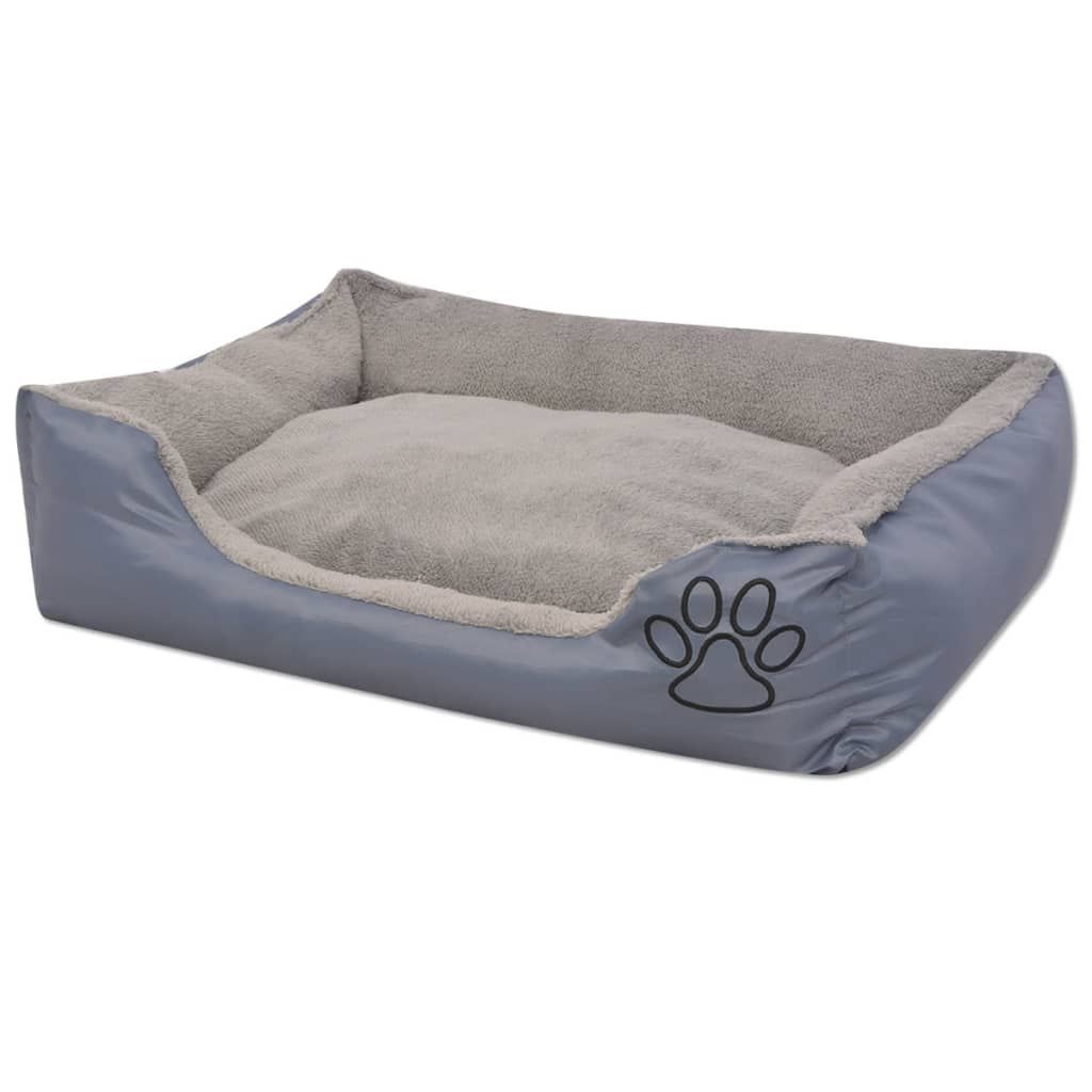 Cuccia per Cani con Cuscino Imbottito Taglia XXL Grigio vidaXL
