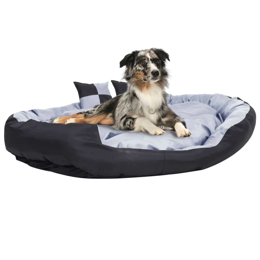 Cuscino per Cani Reversibile Lavabile Grigio Nero 150x120x25 cm vidaXL