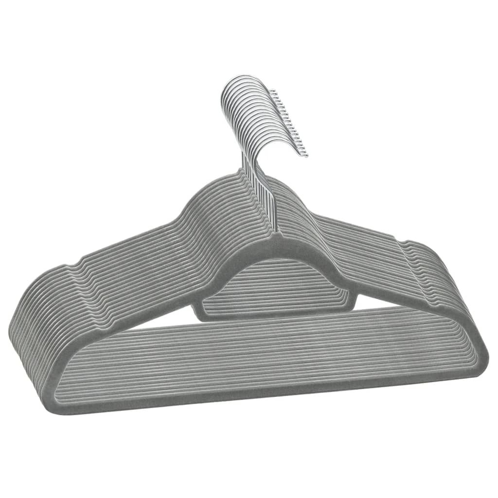 Set Appendiabiti 20 pz Antiscivolo Grigio in Velluto vidaXL