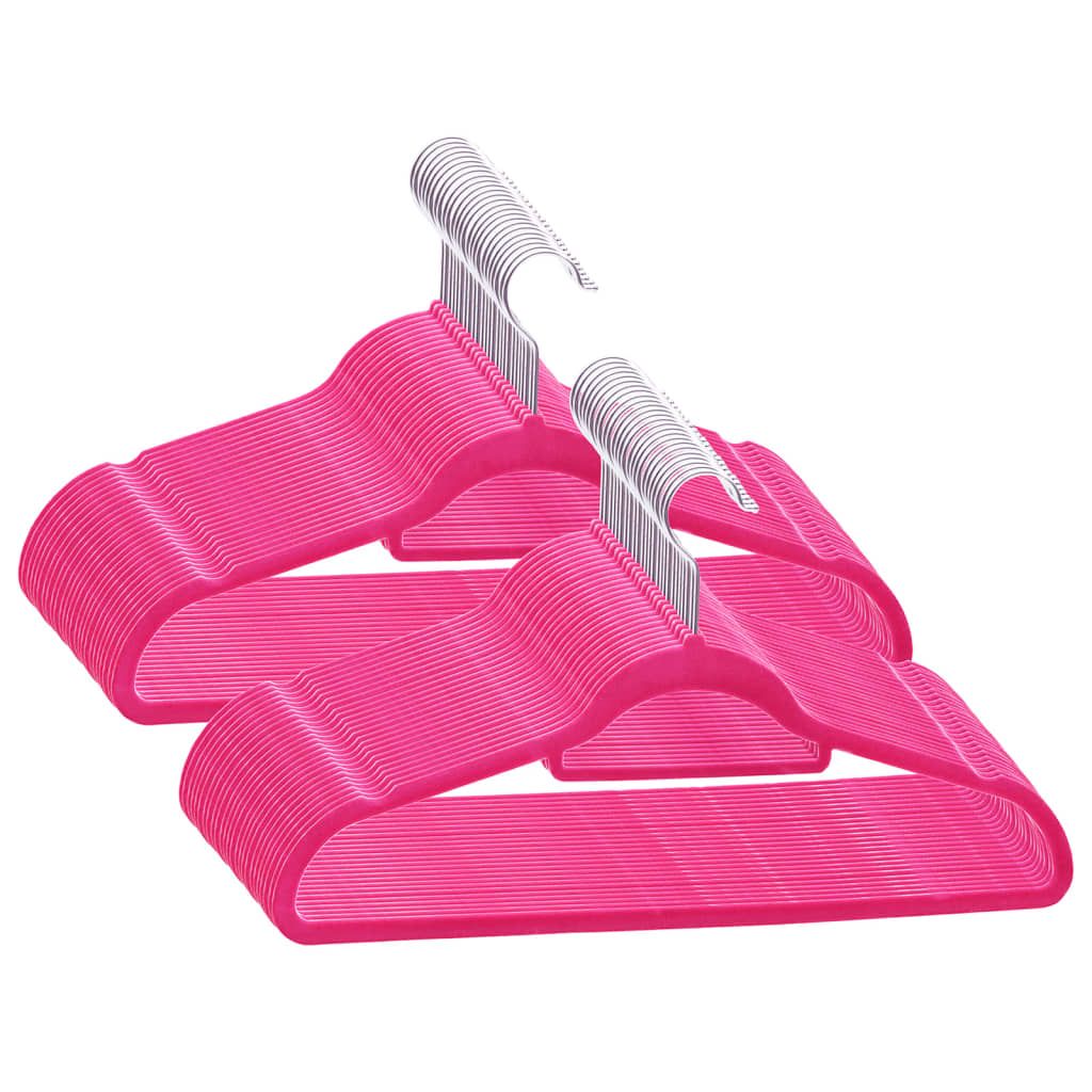 Set Appendiabiti 50 pz Antiscivolo Rosa in Velluto vidaXL