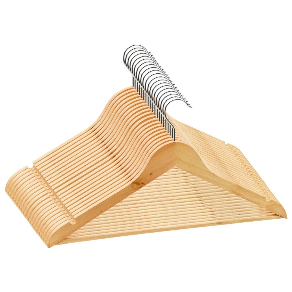 Set Appendiabiti 20 pz Antiscivolo in Legno Duro vidaXL