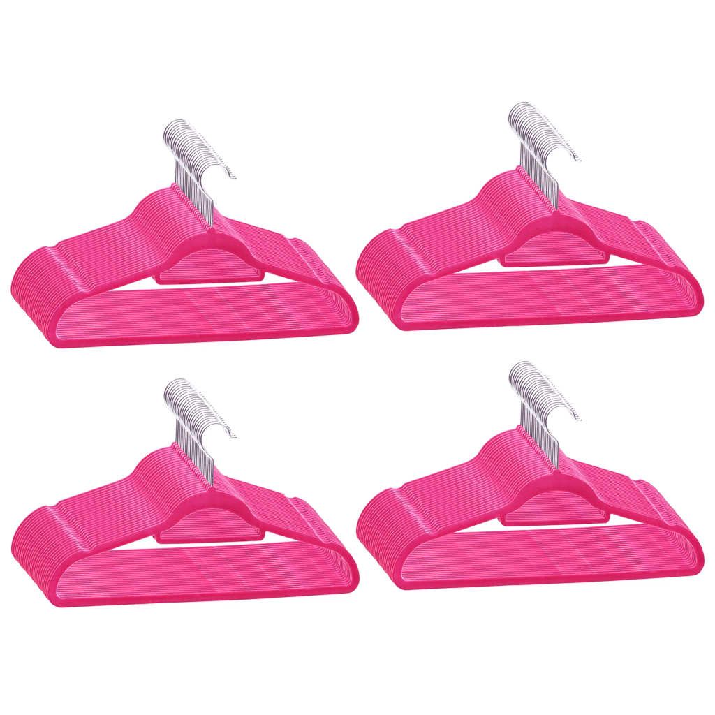 Set Appendiabiti 100 pz Antiscivolo Rosa in Velluto vidaXL