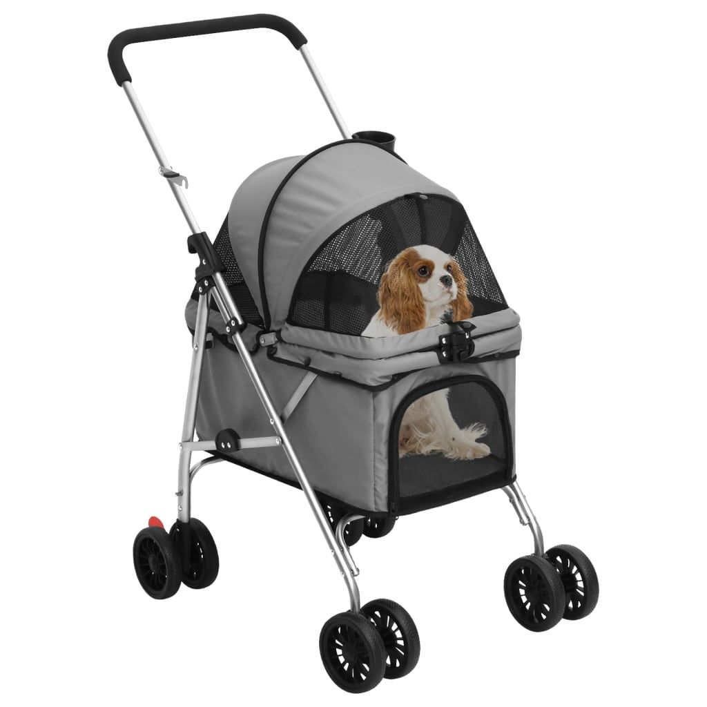 Passeggino Cani Pieghevole Grigio 76x50x100cm Tessuto Oxford vidaXL