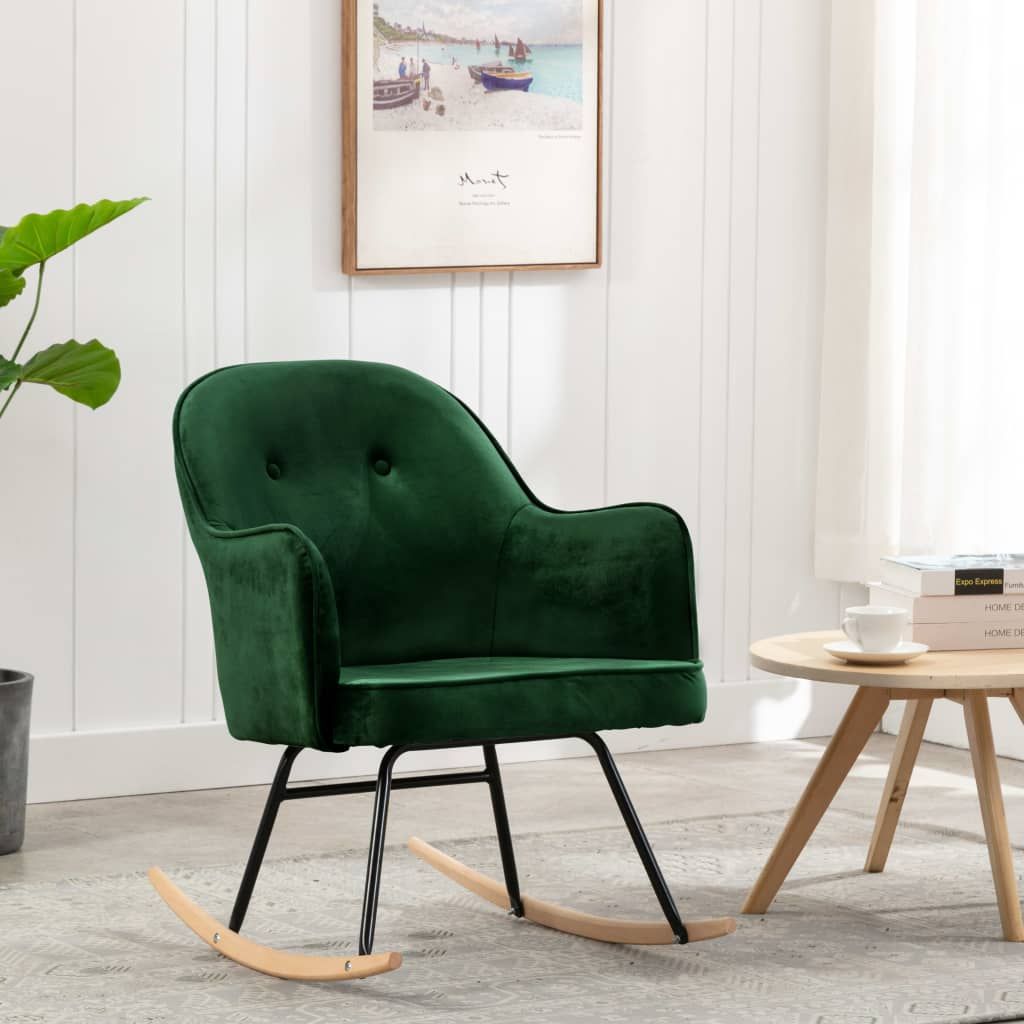 Sedia da Pranzo Verde Scuro in Velluto vidaXL