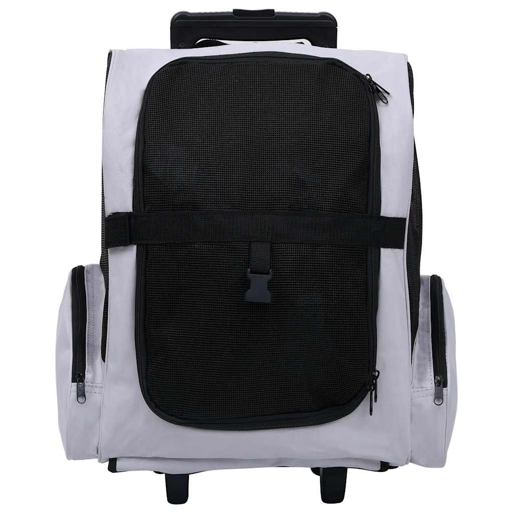 Trolley Trasportino per Animali Pieghevole Multifunzione Grigio vidaXL