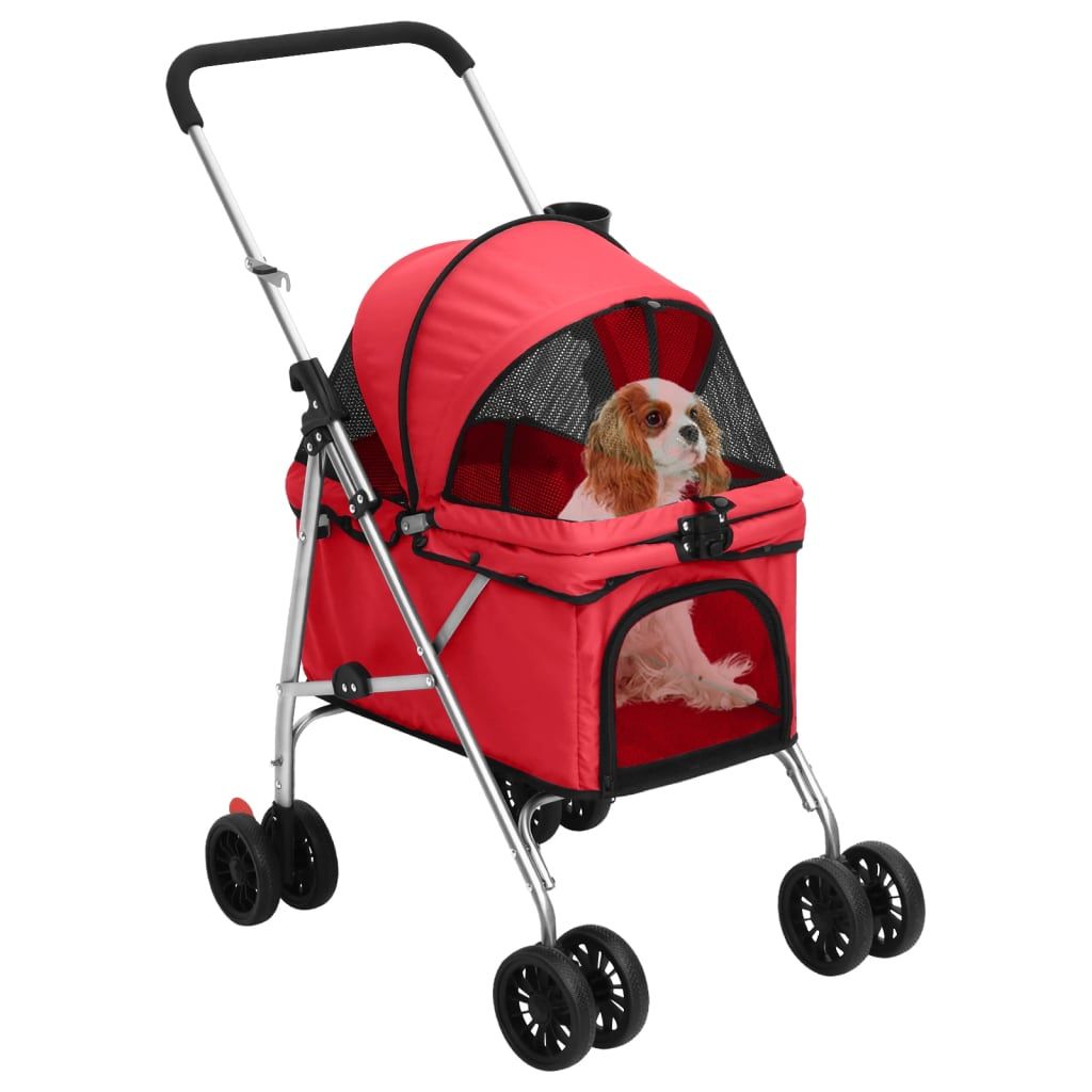 Passeggino per Cani Pieghevole Rosso 76x50x100cm Tessuto Oxford vidaXL