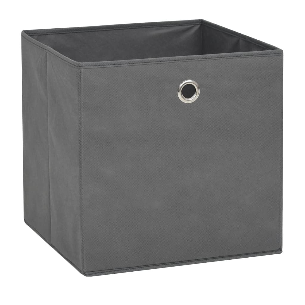 Contenitori 10 pz in Tessuto non Tessuto 32x32x32 cm Grigio vidaXL
