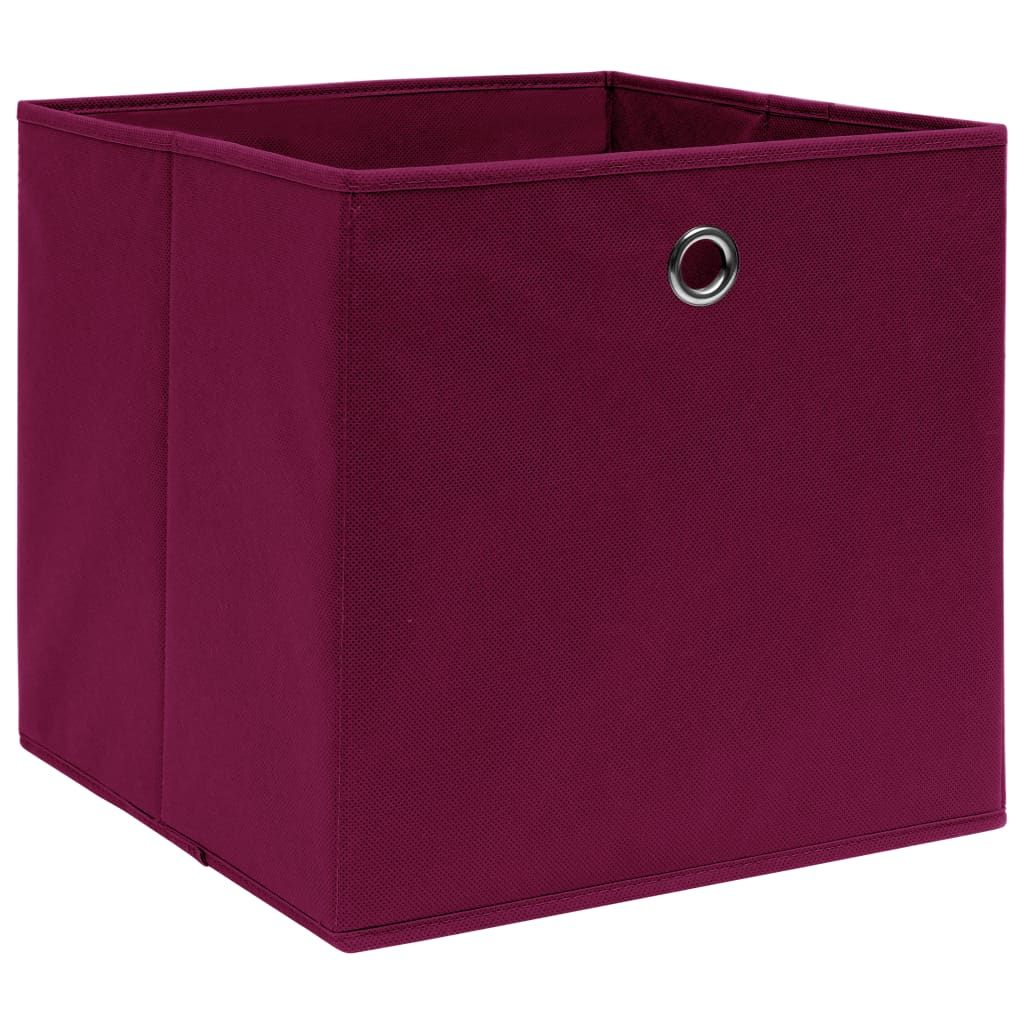 Scatole con Coperchi 4pz Rosso Scuro 32x32x32 cm Tessuto vidaXL