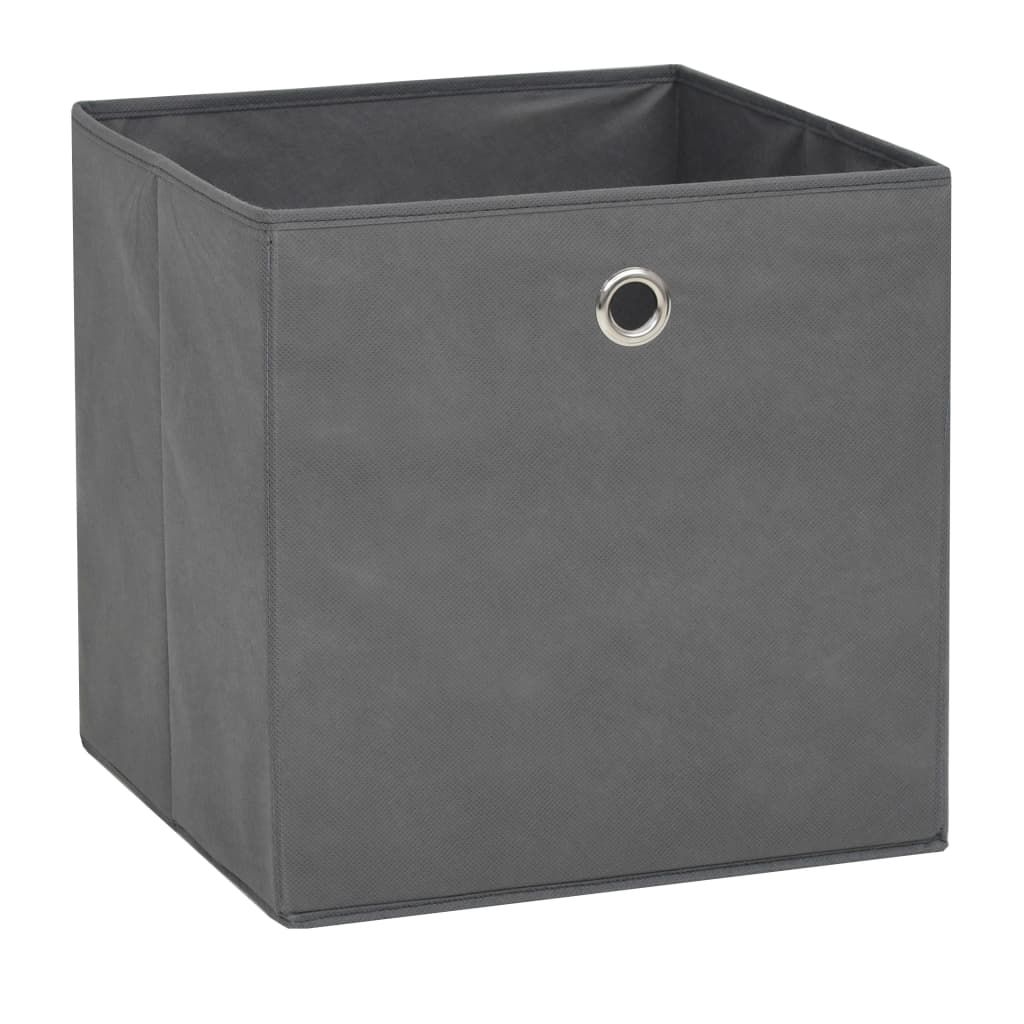 Contenitori 4 pz in Tessuto non Tessuto 32x32x32 cm Grigio vidaXL