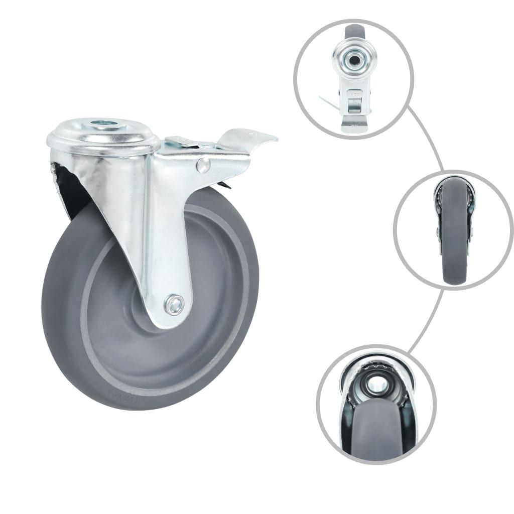 Ruote Girevoli con Foro per Bullone 24 pz 125 mm vidaXL