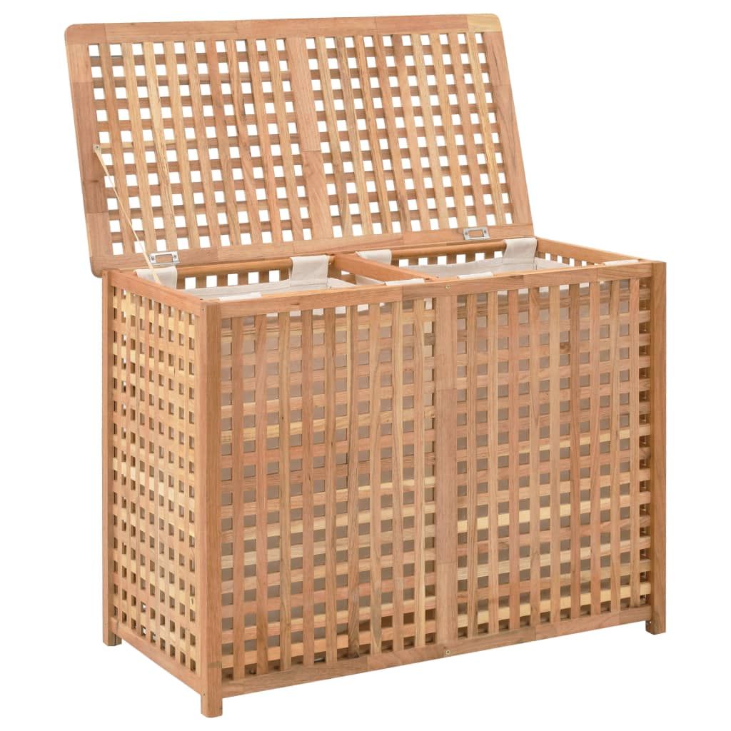 Portabiancheria 87,5x46x67 cm in Legno Massello di Noce vidaXL