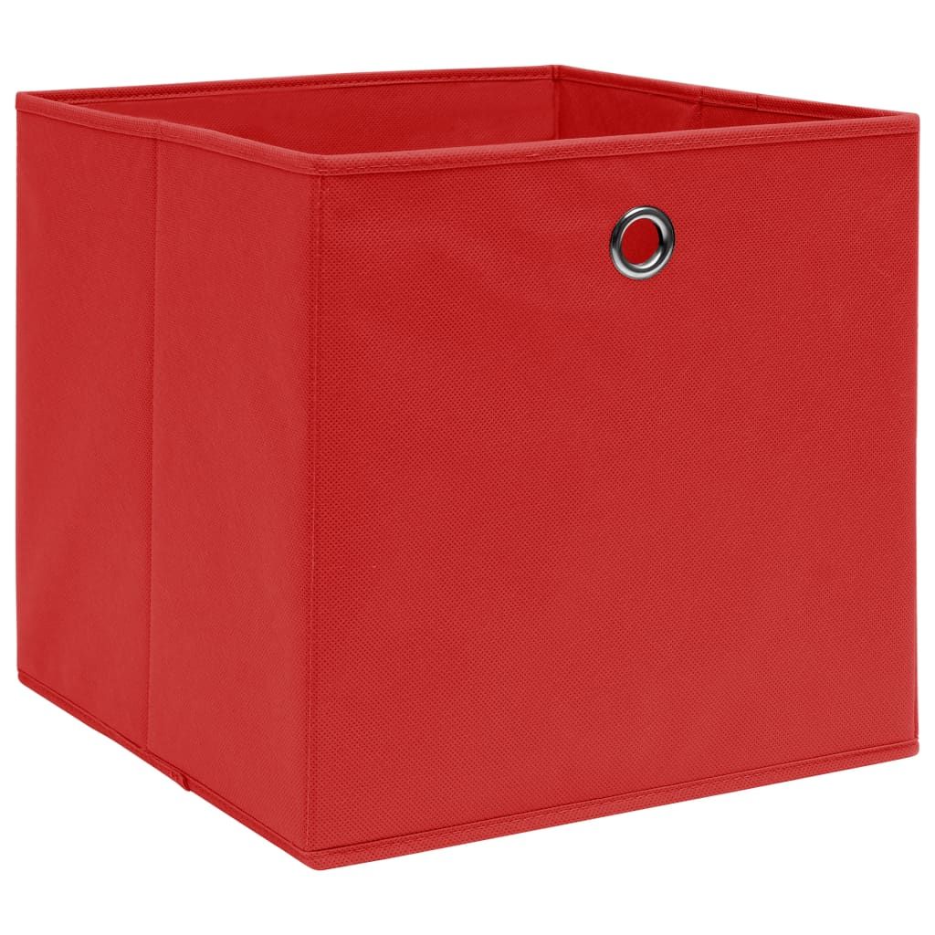 Scatole Portaoggetti 10pz Rosse 32x32x32 cm Tessuto vidaXL