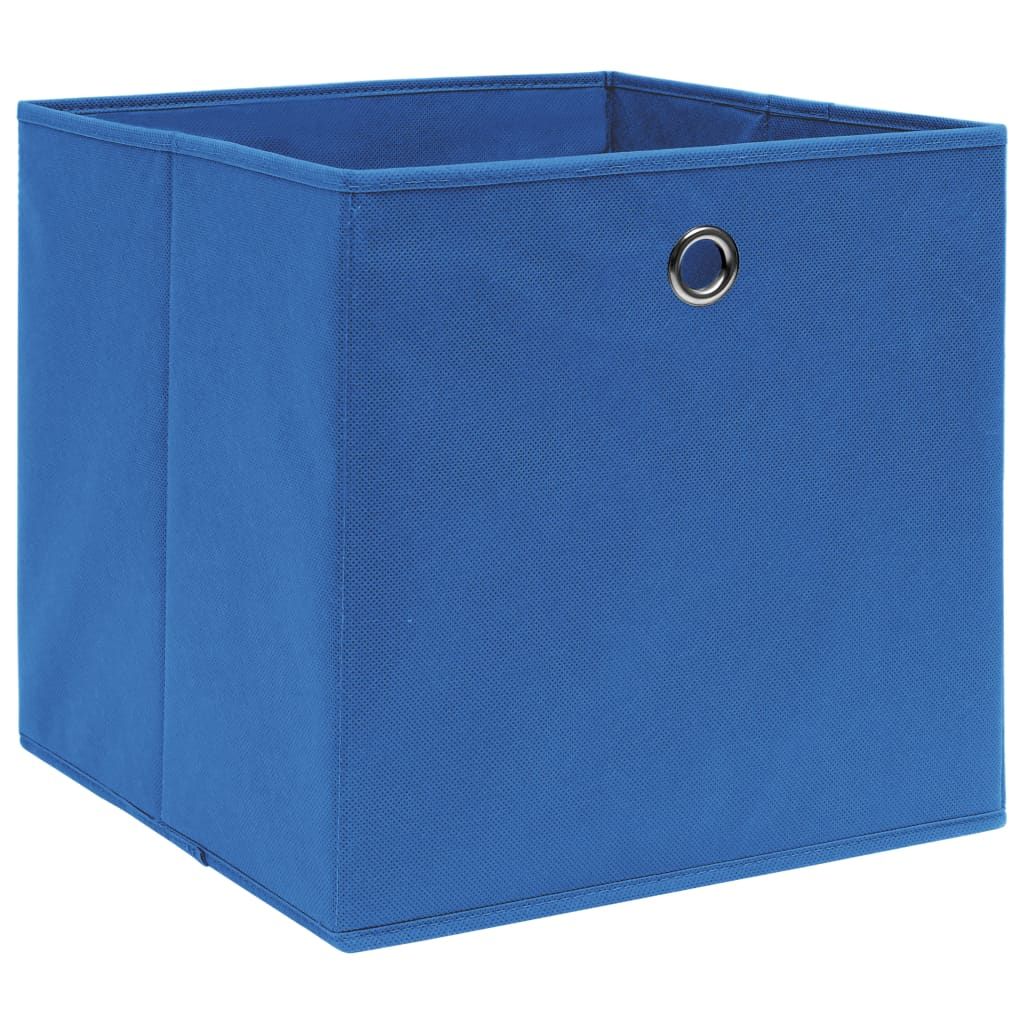 Scatole Portaoggetti con Coperchi 10pz Blu 32x32x32 cm Tessuto vidaXL