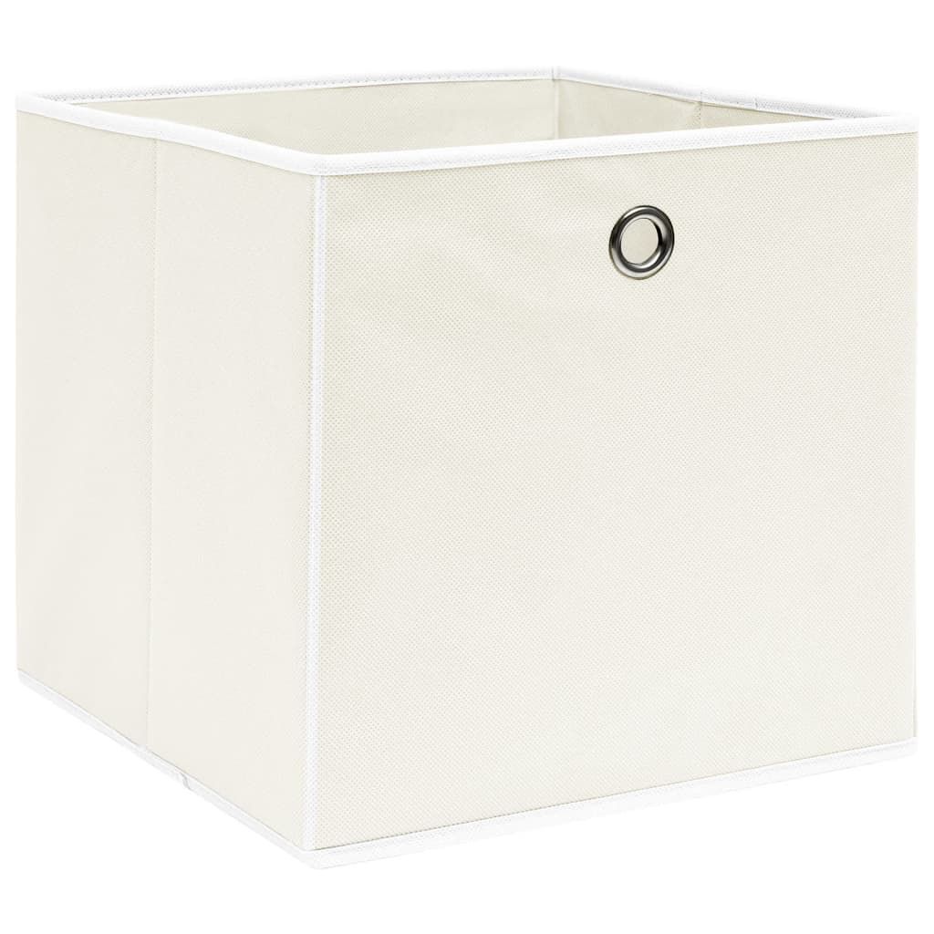 Scatole Portaoggetti 10pz Bianche 32x32x32 cm Tessuto vidaXL