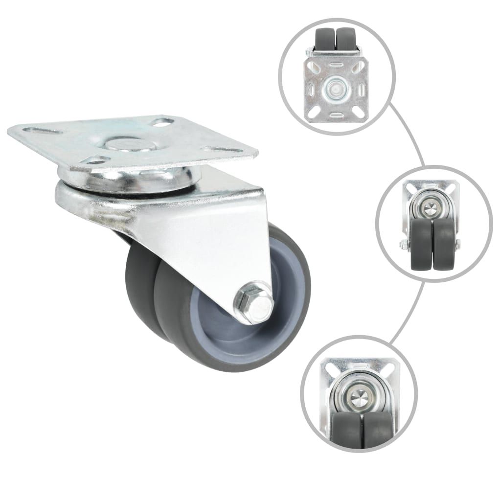 Ruote Girevoli Gemellate 16 pz 50 mm vidaXL