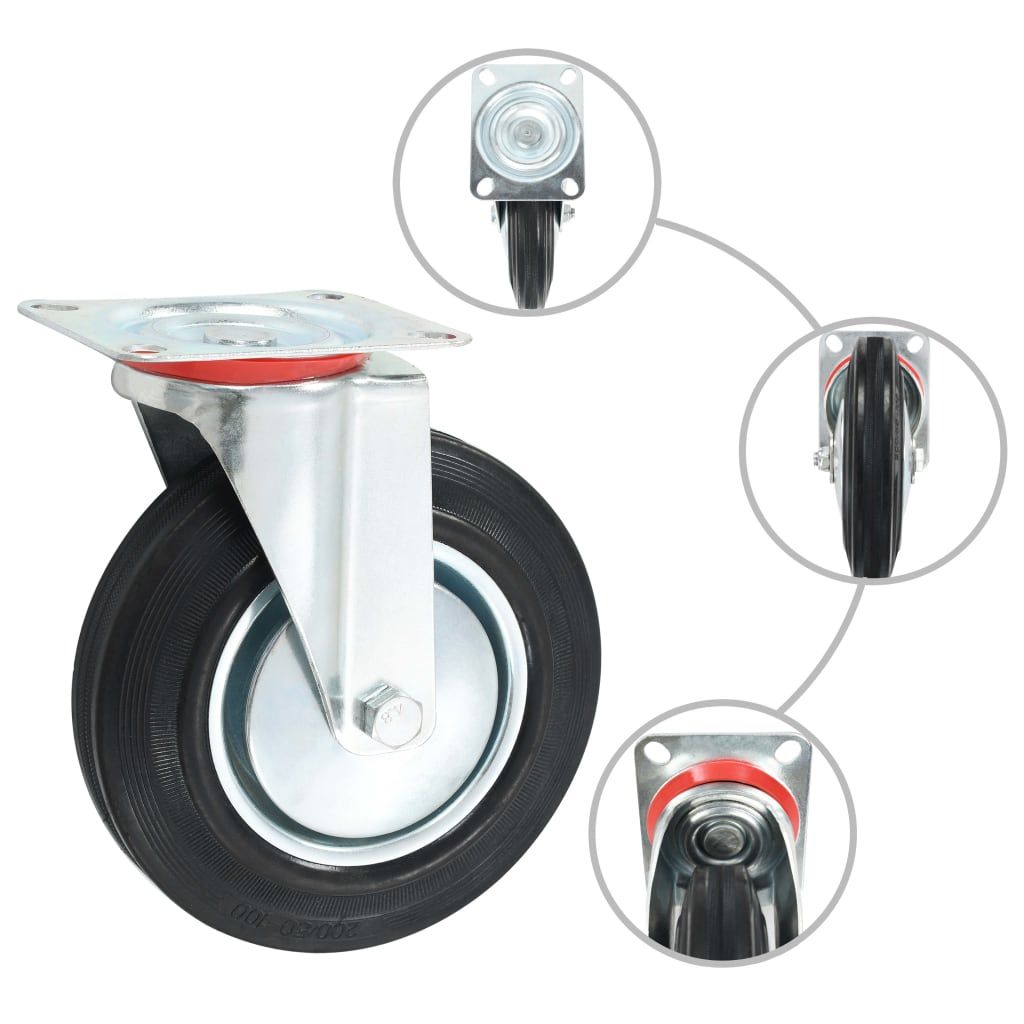Rotelle Girevoli 4 pz 200 mm vidaXL