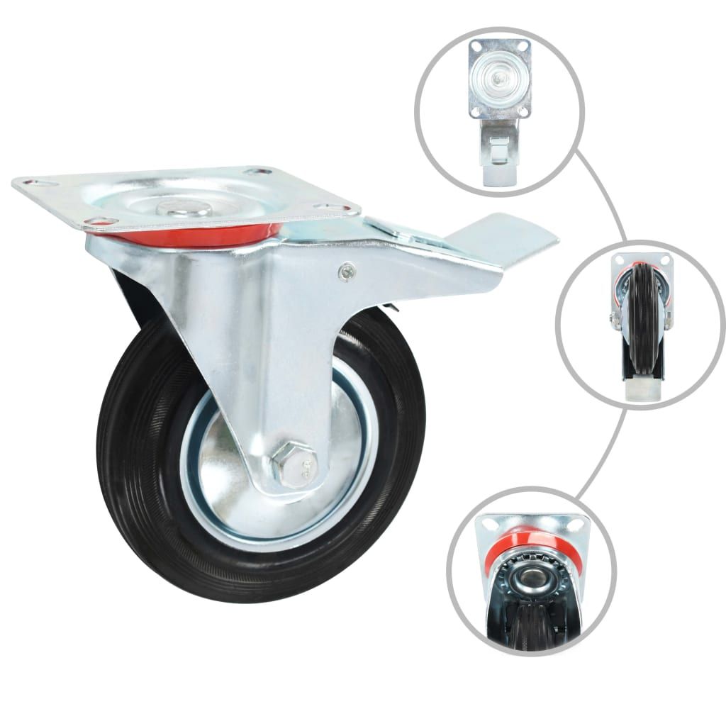 Ruote Girevoli con Doppio Freno 4 pz 160 mm vidaXL