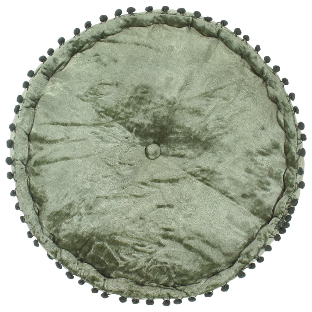 Pouf Rotondo in Velluto 40x20 cm Verde vidaXL