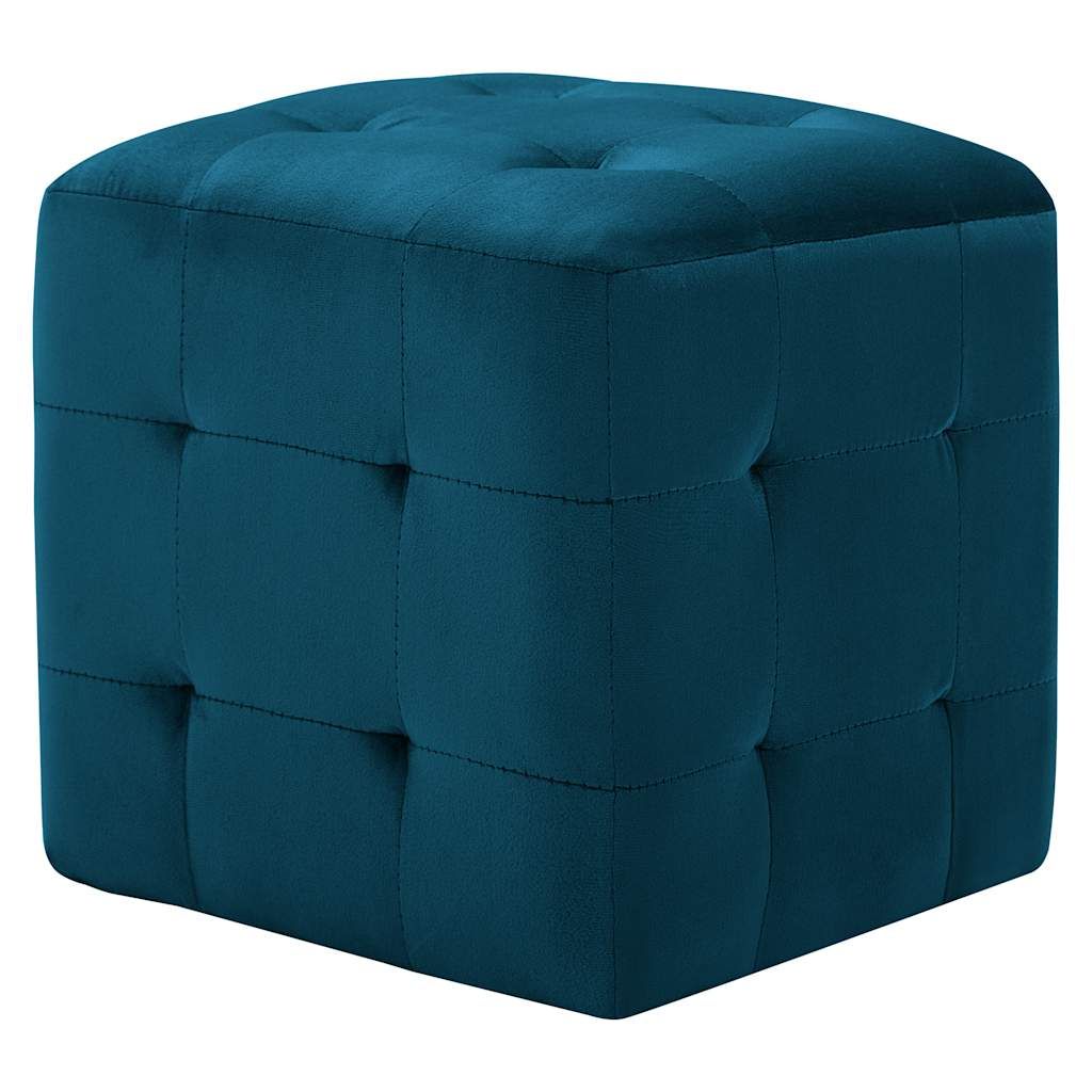 Pouf 2 pz Blu 30x30x30 cm in Velluto vidaXL