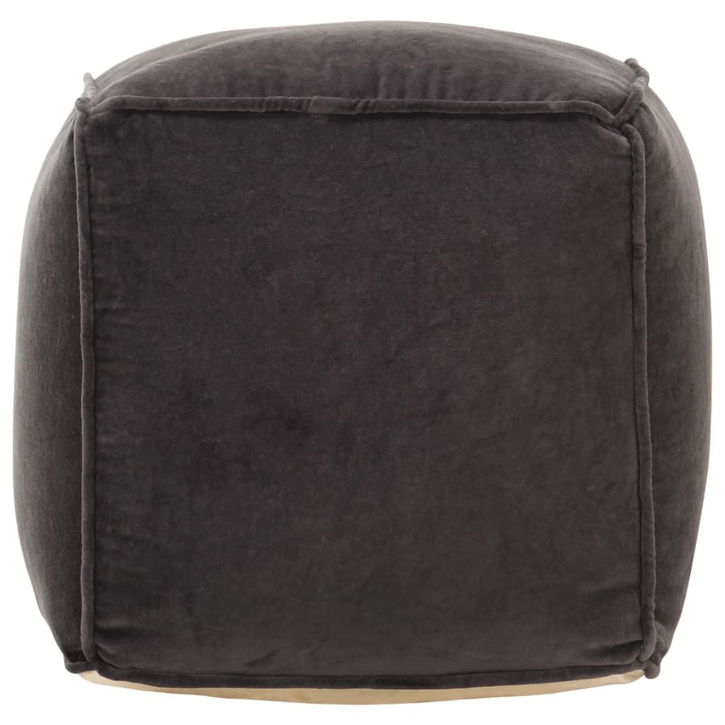 Pouf in Velluto di Cotone 40x40x40 cm Antracite vidaXL