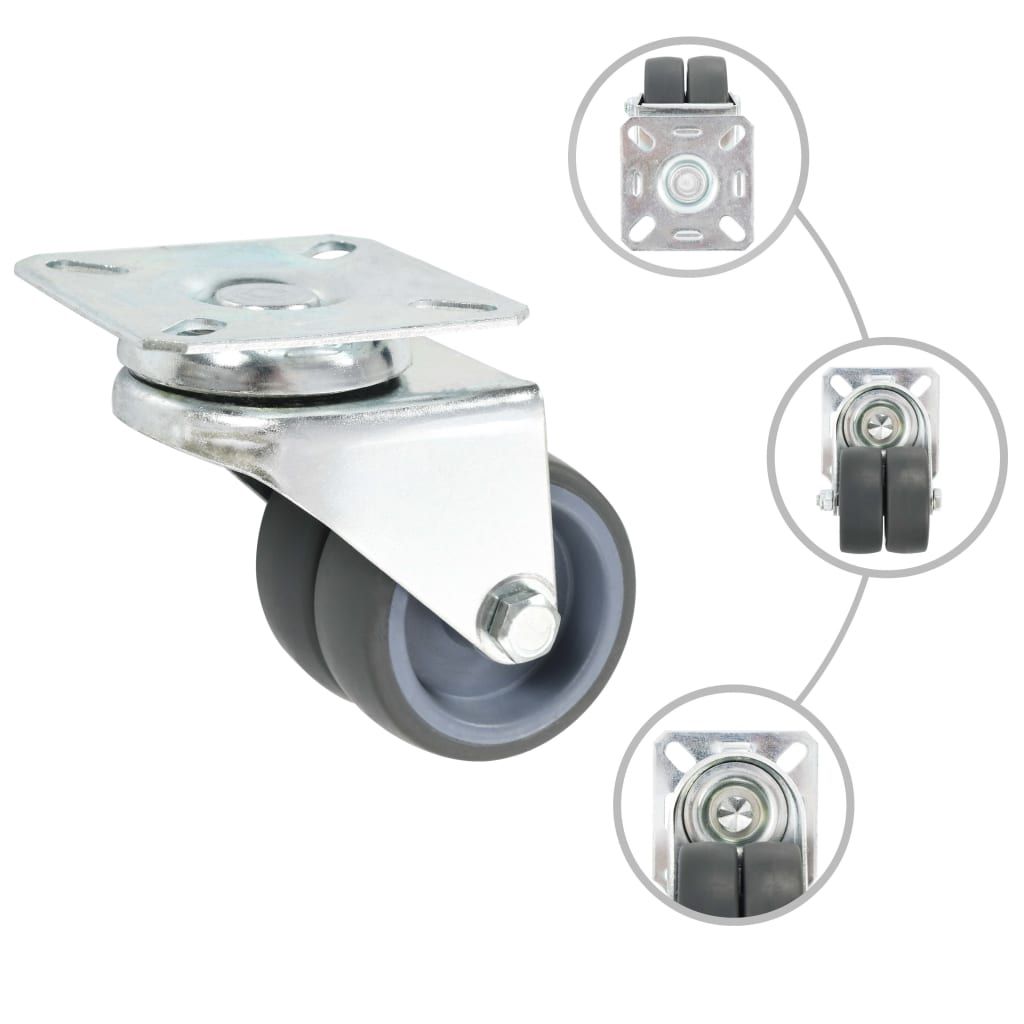 Ruote Girevoli Gemellate 4 pz 50 mm vidaXL