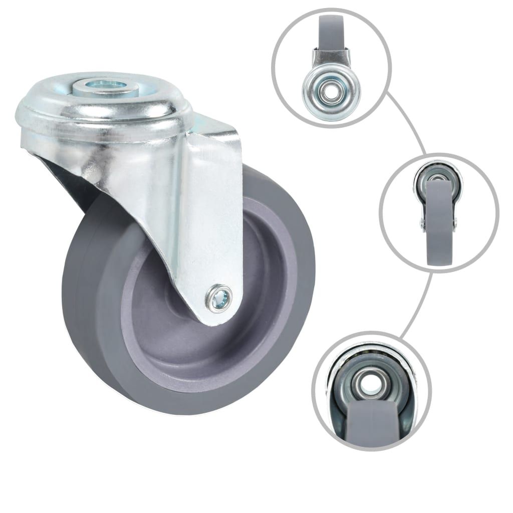Ruote Girevoli con Foro per Bullone 16 pz 75 mm vidaXL