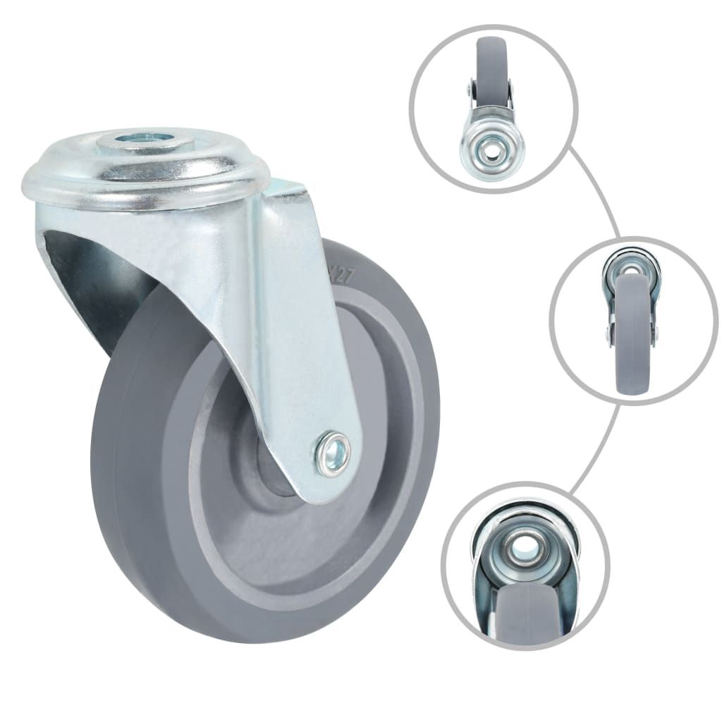 Ruote Girevoli con Foro per Bullone 8 pz 100 mm vidaXL