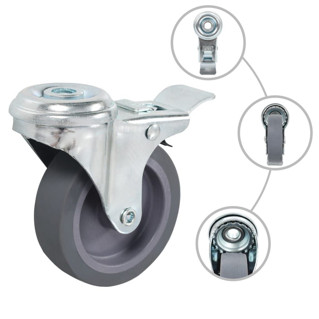 Ruote Girevoli con Foro per Bullone 16 pz 75 mm vidaXL