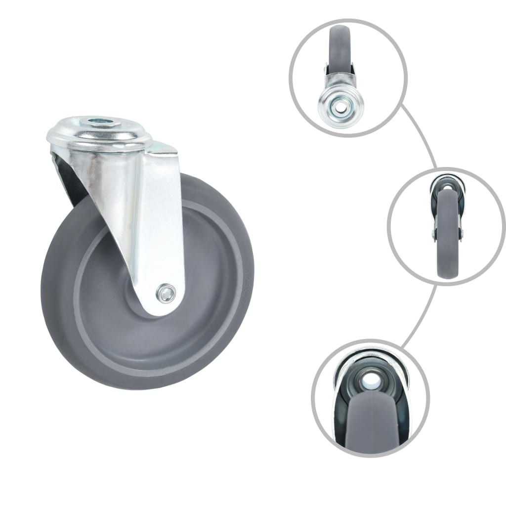 Ruote Girevoli con Foro per Bulloni 4 pz 125 mm vidaXL