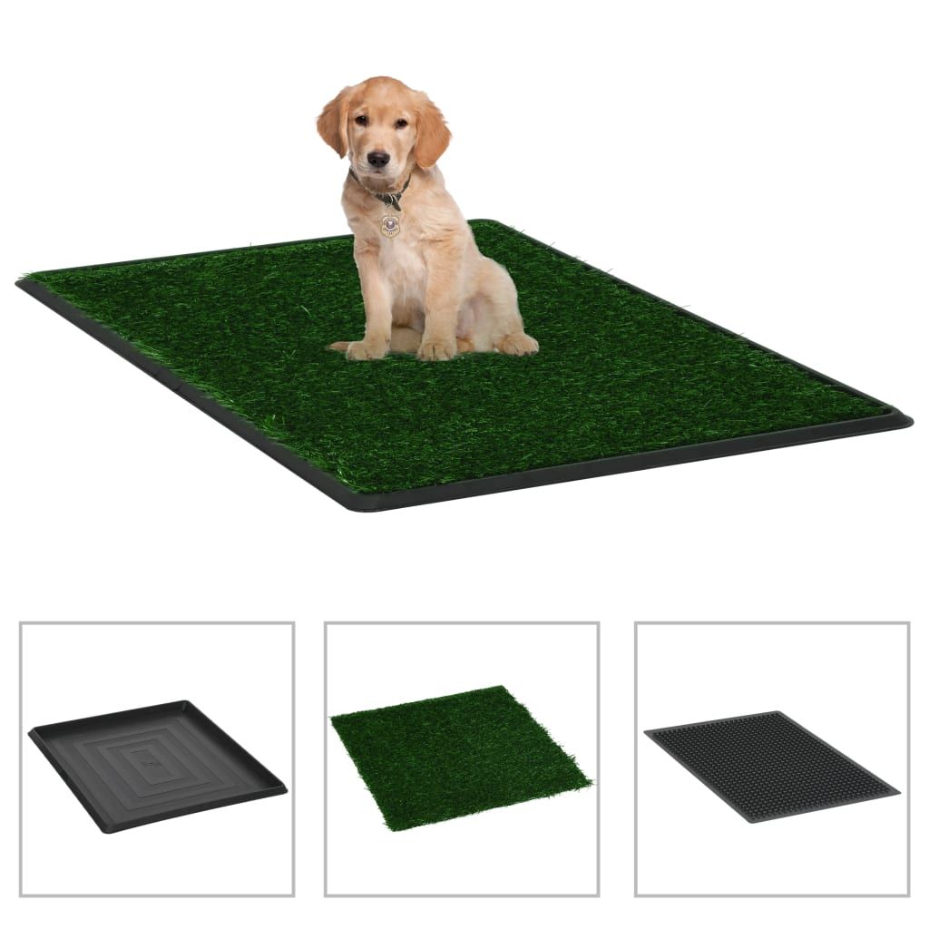 Toilette Animali con Vassoio e Prato Finto Verde 64x51x3cm WC vidaXL
