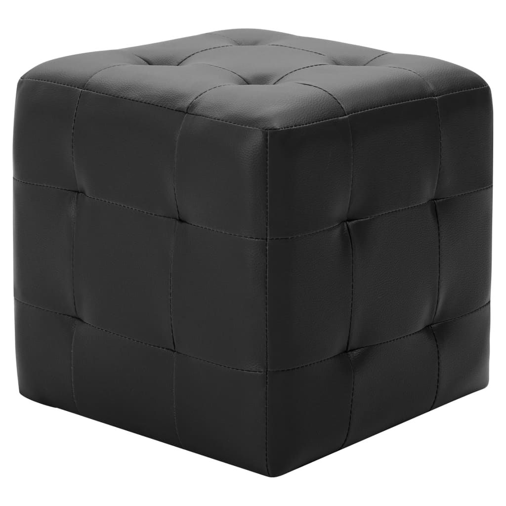 Pouf 2 pz Nero 30x30x30 cm in Similpelle vidaXL