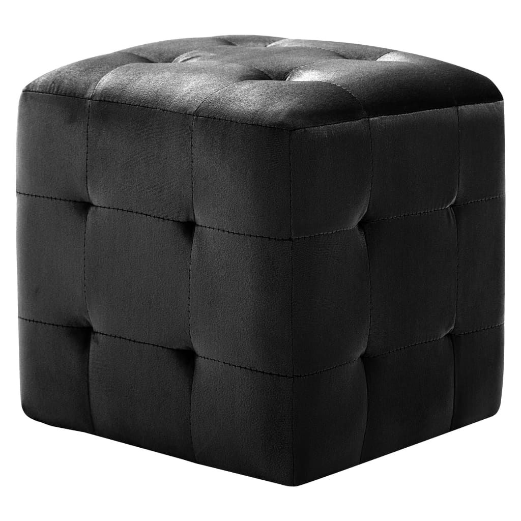Pouf 2 pz Nero 30x30x30 cm in Velluto vidaXL