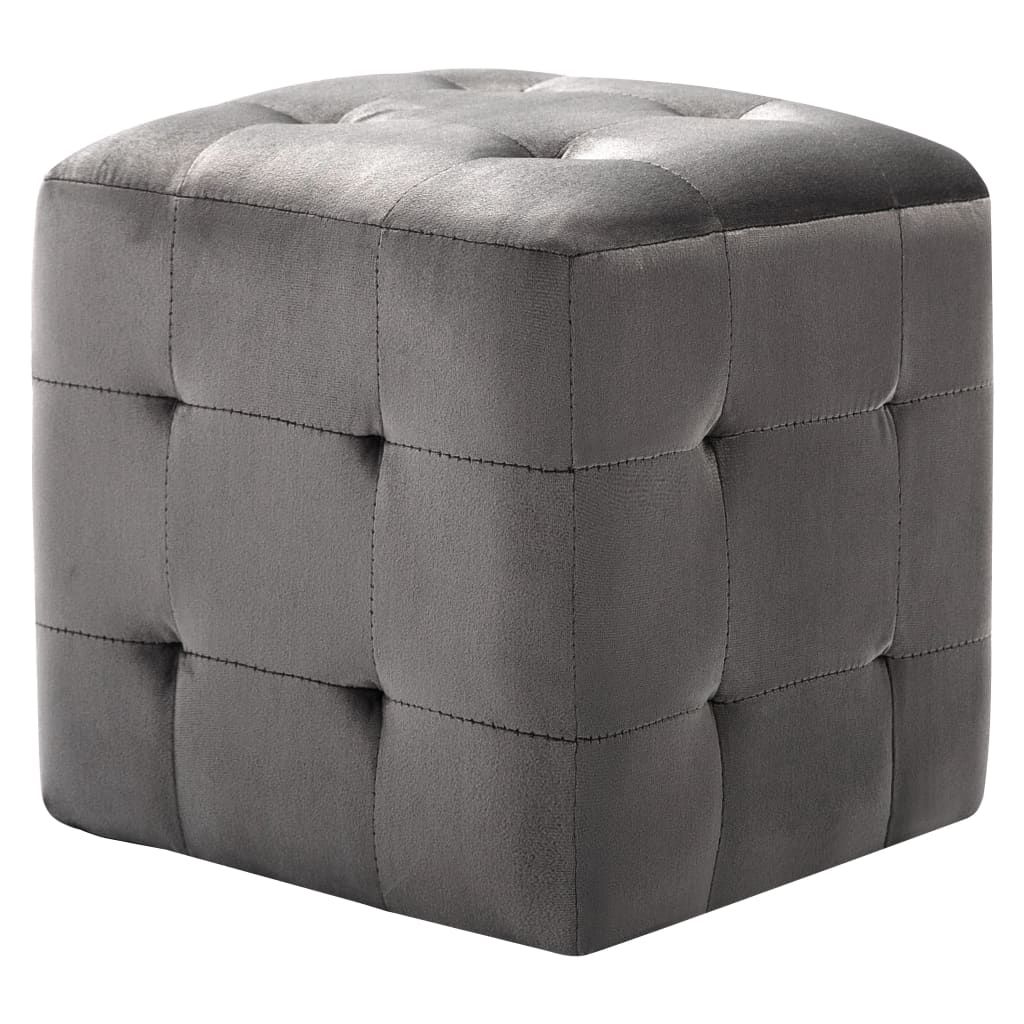 Pouf 2 pz Grigio 30x30x30 cm in Velluto vidaXL