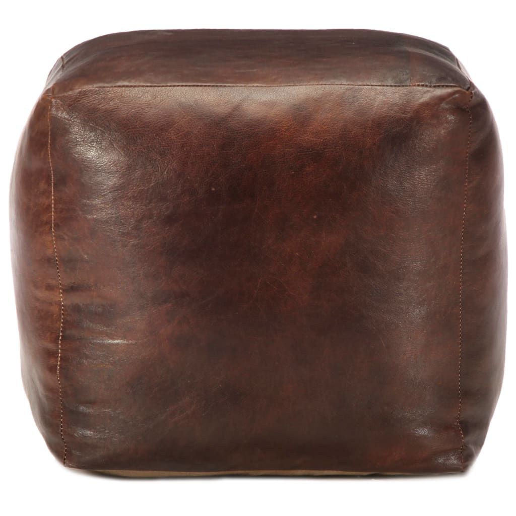 Pouf Marrone Scuro 40x40x40 cm in Vera Pelle di Capra vidaXL