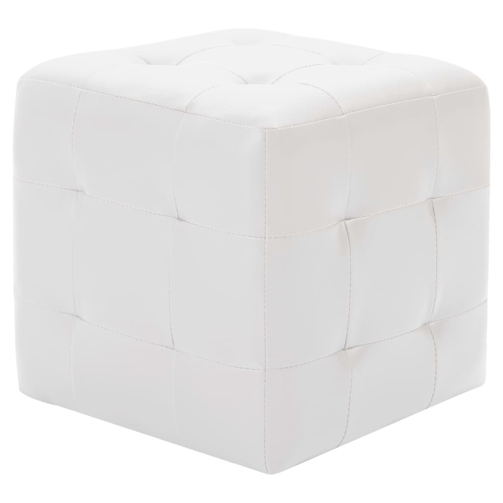 Pouf 2 pz Bianco 30x30x30 cm in Similpelle vidaXL