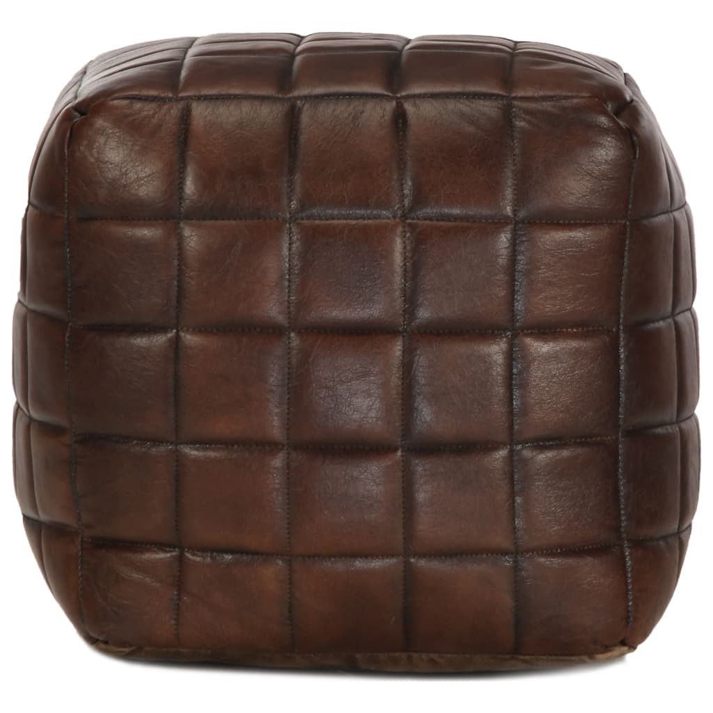 Pouf Marrone Scuro 40x40x40 cm in Vera Pelle di Capra vidaXL