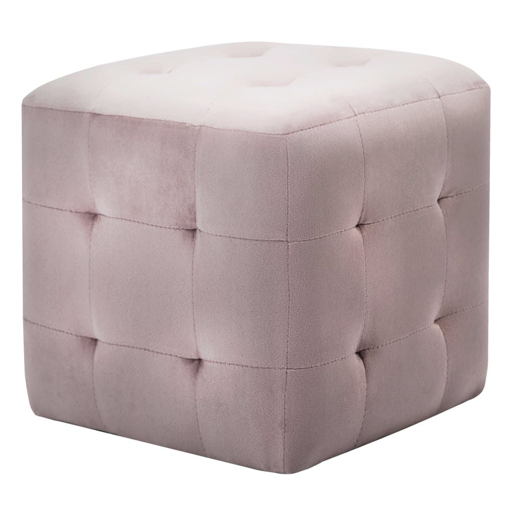Pouf 2 pz Rosa 30x30x30 cm in Velluto vidaXL