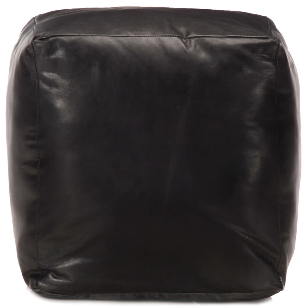 Pouf Nero 40x40x40 cm in Vera Pelle di Capra vidaXL