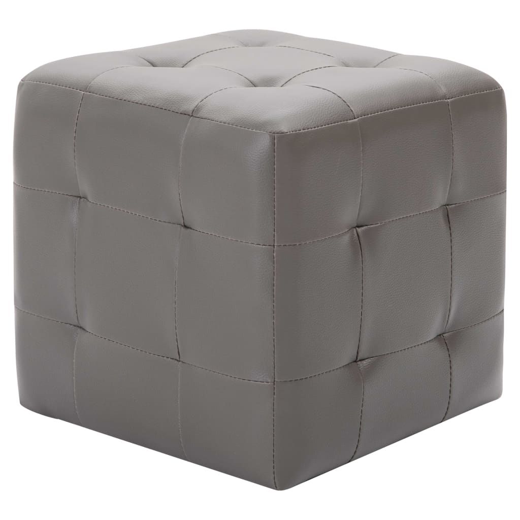 Pouf 2 pz Grigio 30x30x30 cm in Similpelle vidaXL