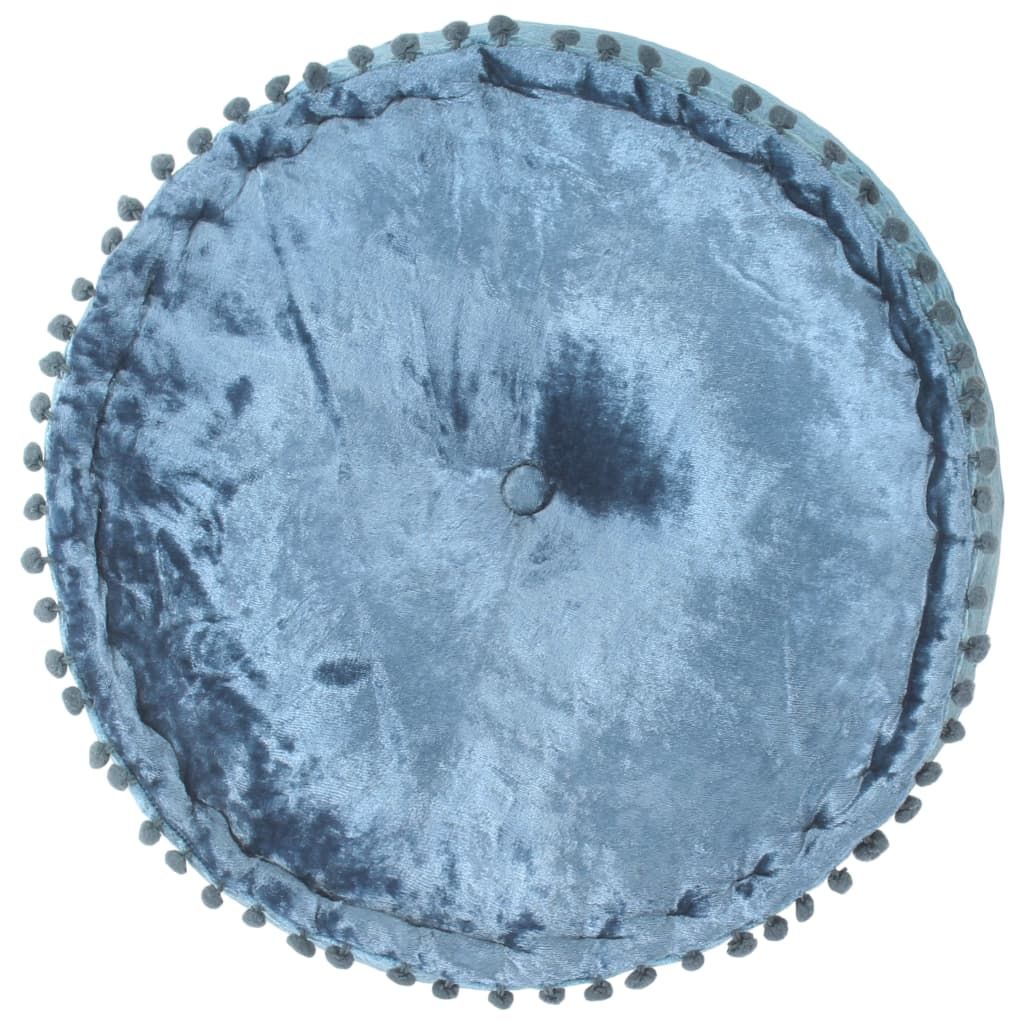 Pouf Rotondo in Velluto 40x20 cm Blu vidaXL