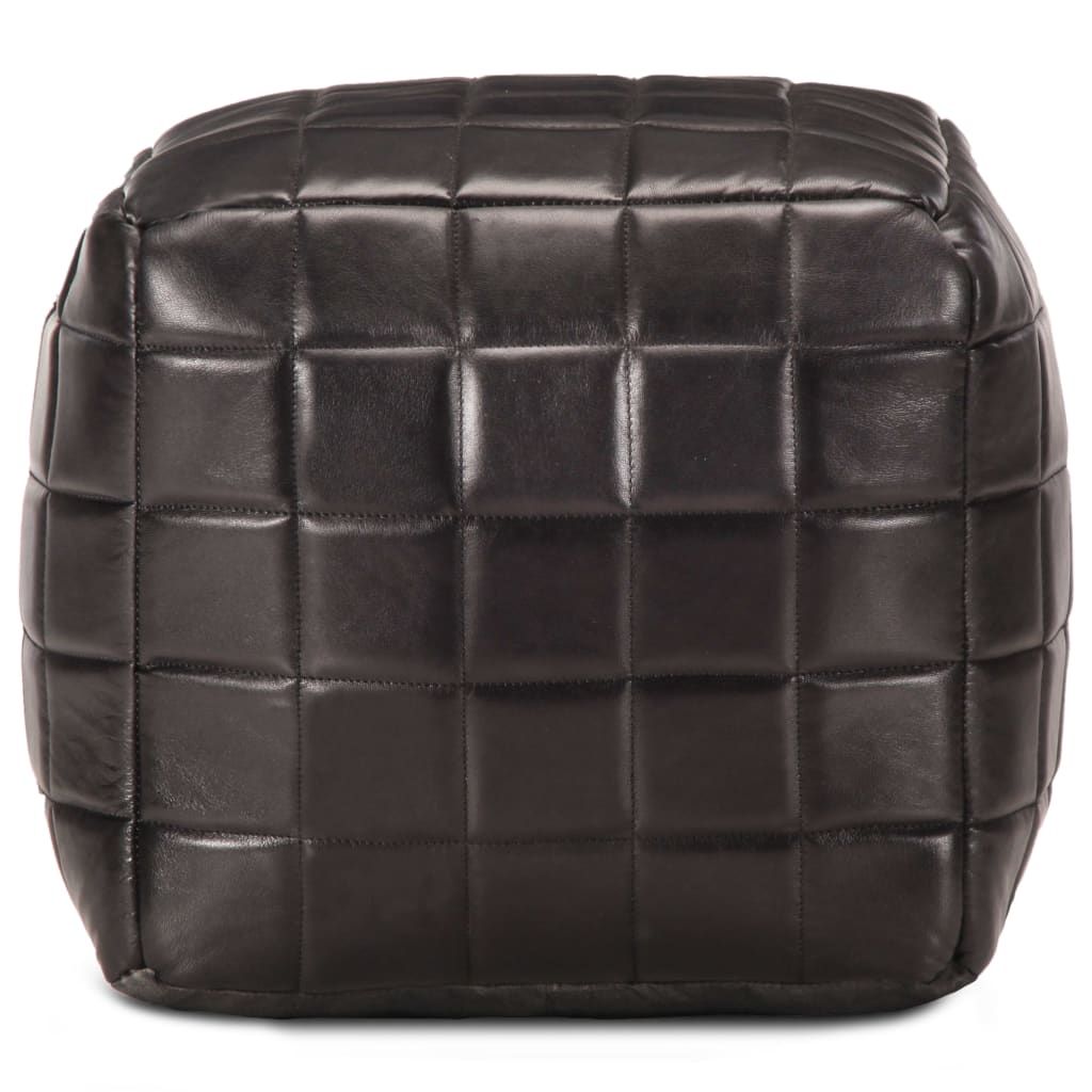 Pouf Nero 40x40x40 cm in Vera Pelle di Capra vidaXL