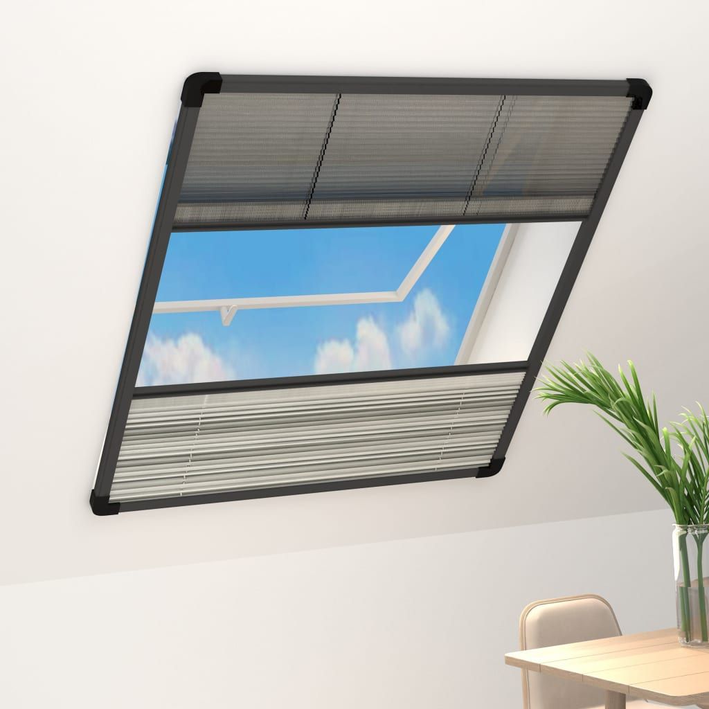 Zanzariera Plissettata Finestra Alluminio 80x100 cm con Tendina vidaXL