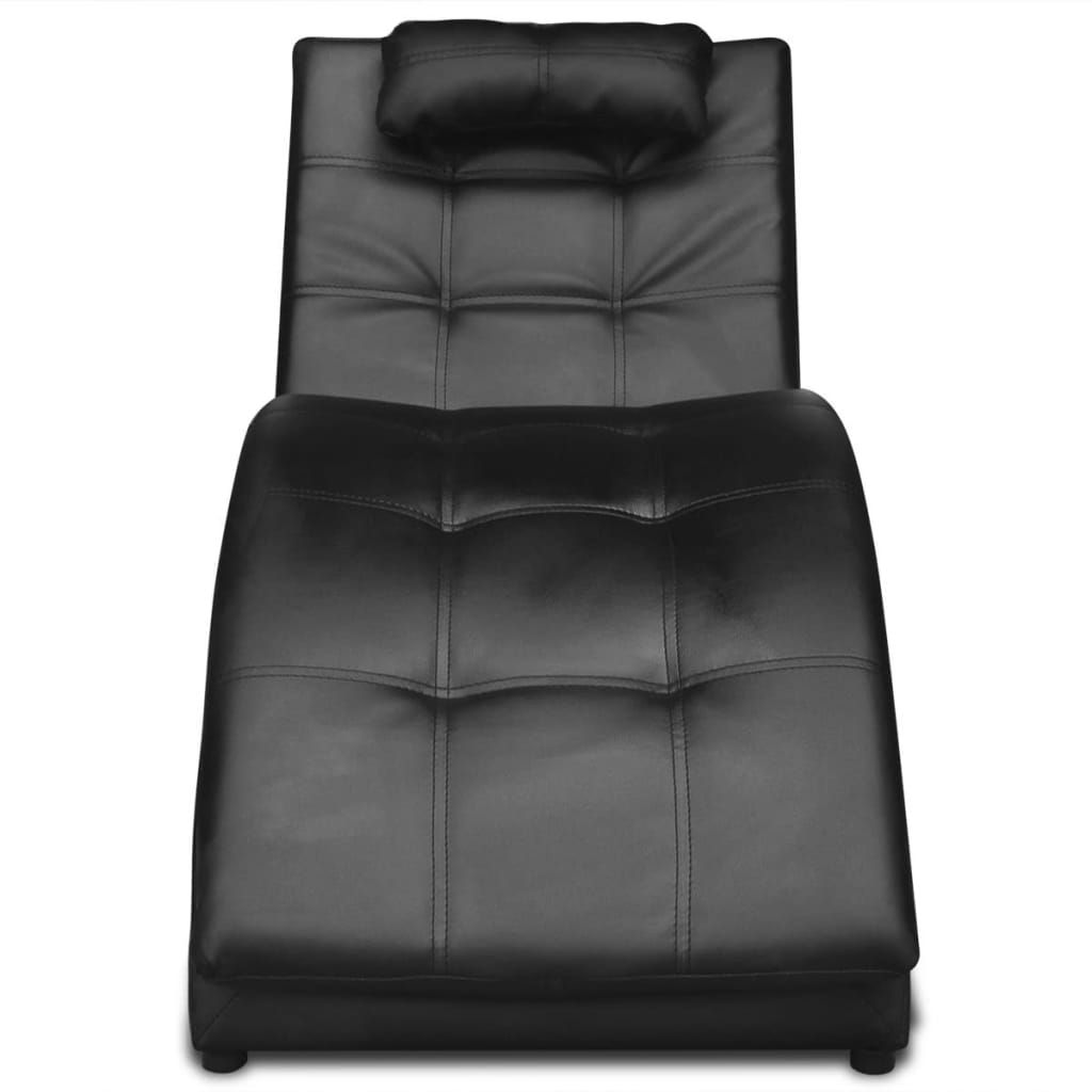 Sedia a Sdraio con Cuscino Nera in Similpelle vidaXL