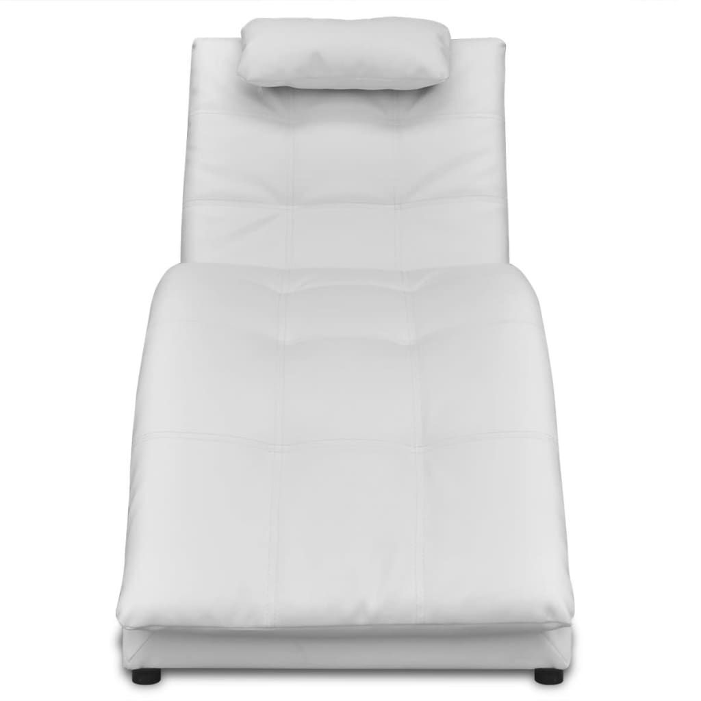 Sedia a Sdraio con Cuscino Bianca in Similpelle vidaXL