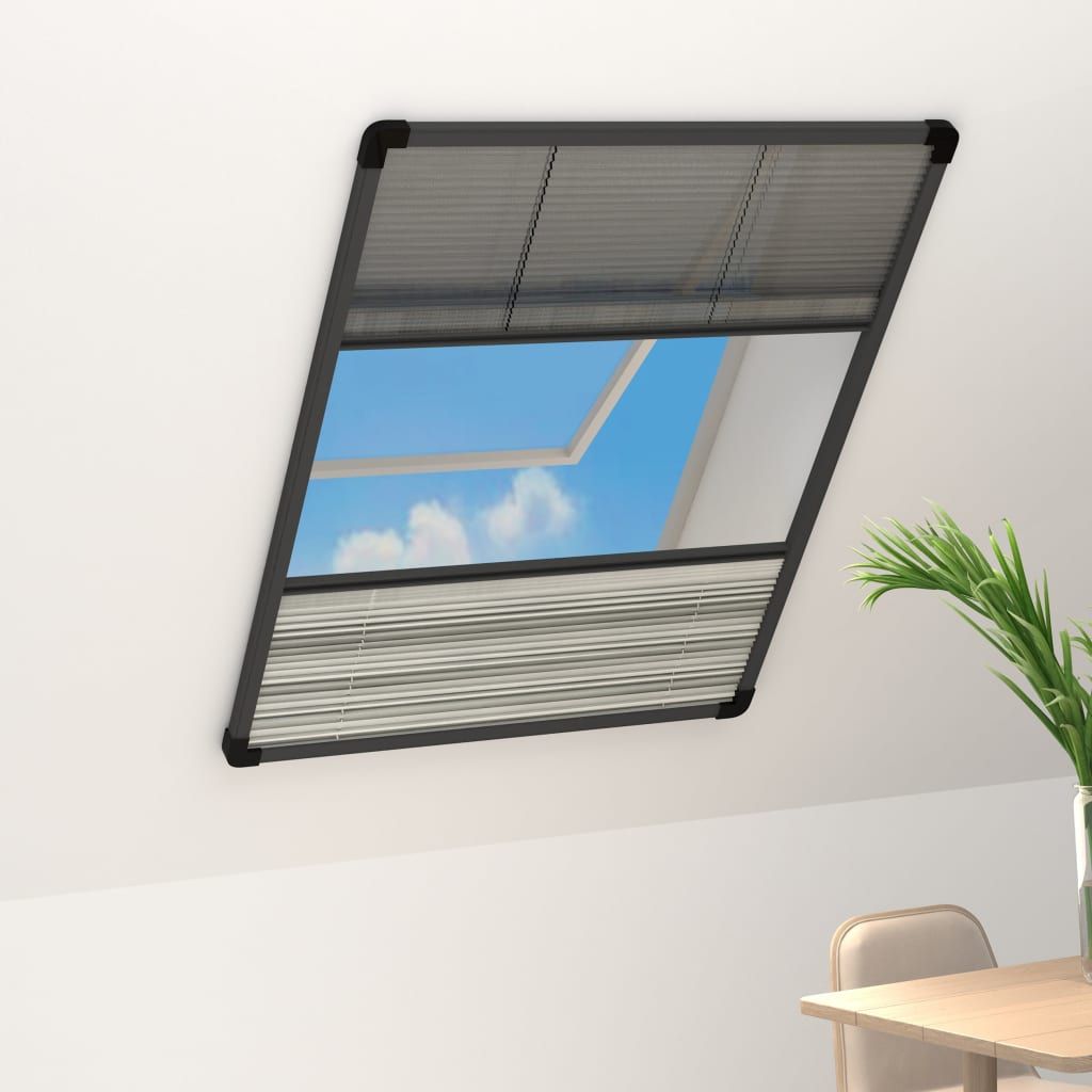 Zanzariera Plissettata Finestra Alluminio 80x120 cm con Tendina vidaXL