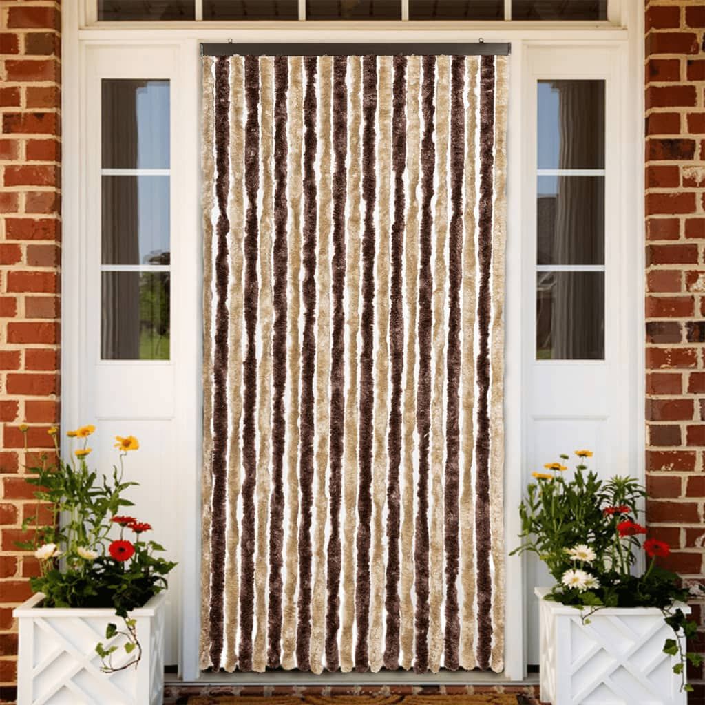 Zanzariera Beige e Marrone Chiaro 90x220cm Ciniglia vidaXL