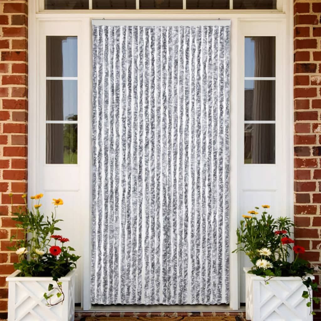 Zanzariera Bianco e Grigio 100x220 cm Ciniglia vidaXL