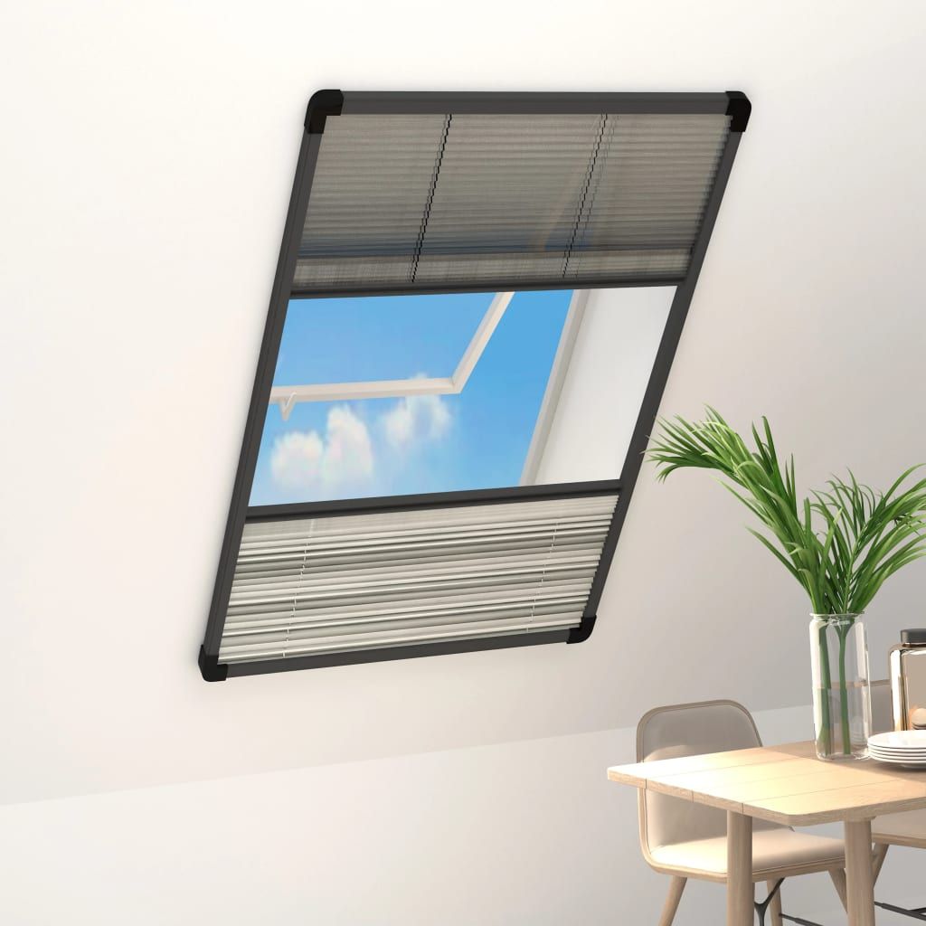 Zanzariera Plissettata Finestra Alluminio 80x160 cm con Tendina vidaXL