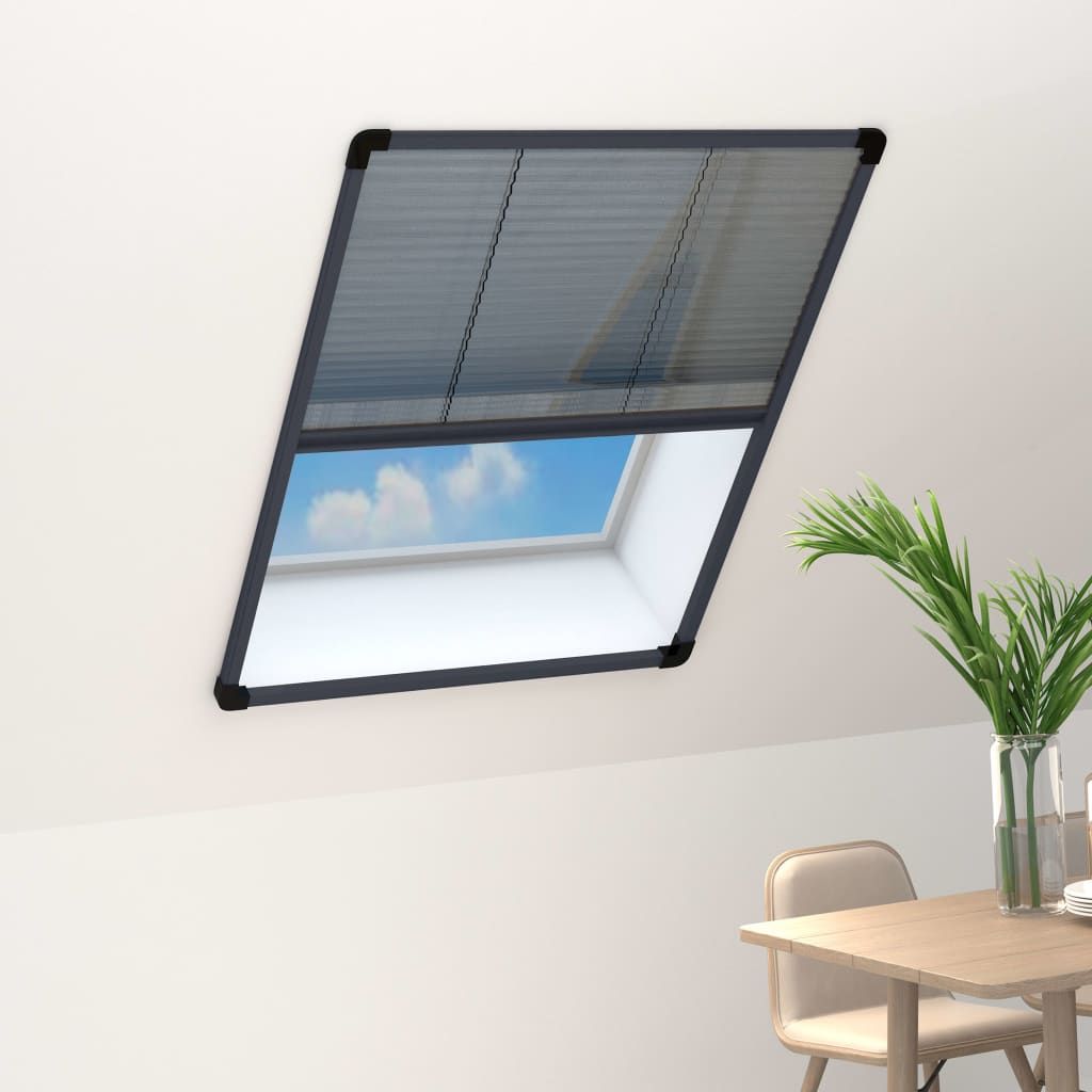 Zanzariera Plissettata Finestre Alluminio Antracite 60x80 cm vidaXL
